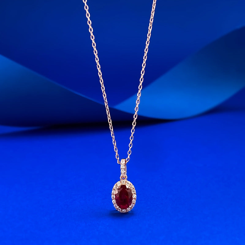 Adjustable S925 Silver Oval Pendant Necklace