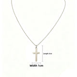 Collar Minimalista con Cruz de Acero de Titanio - vista 2