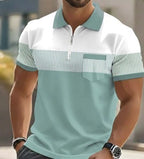 Polo pour homme avec impression 3D et fermeture au niveau du col