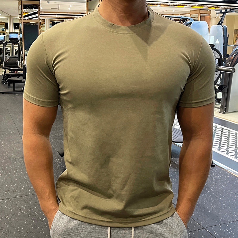 T-shirt Muscle Fit en coton pour homme Tailles S à 5XL
