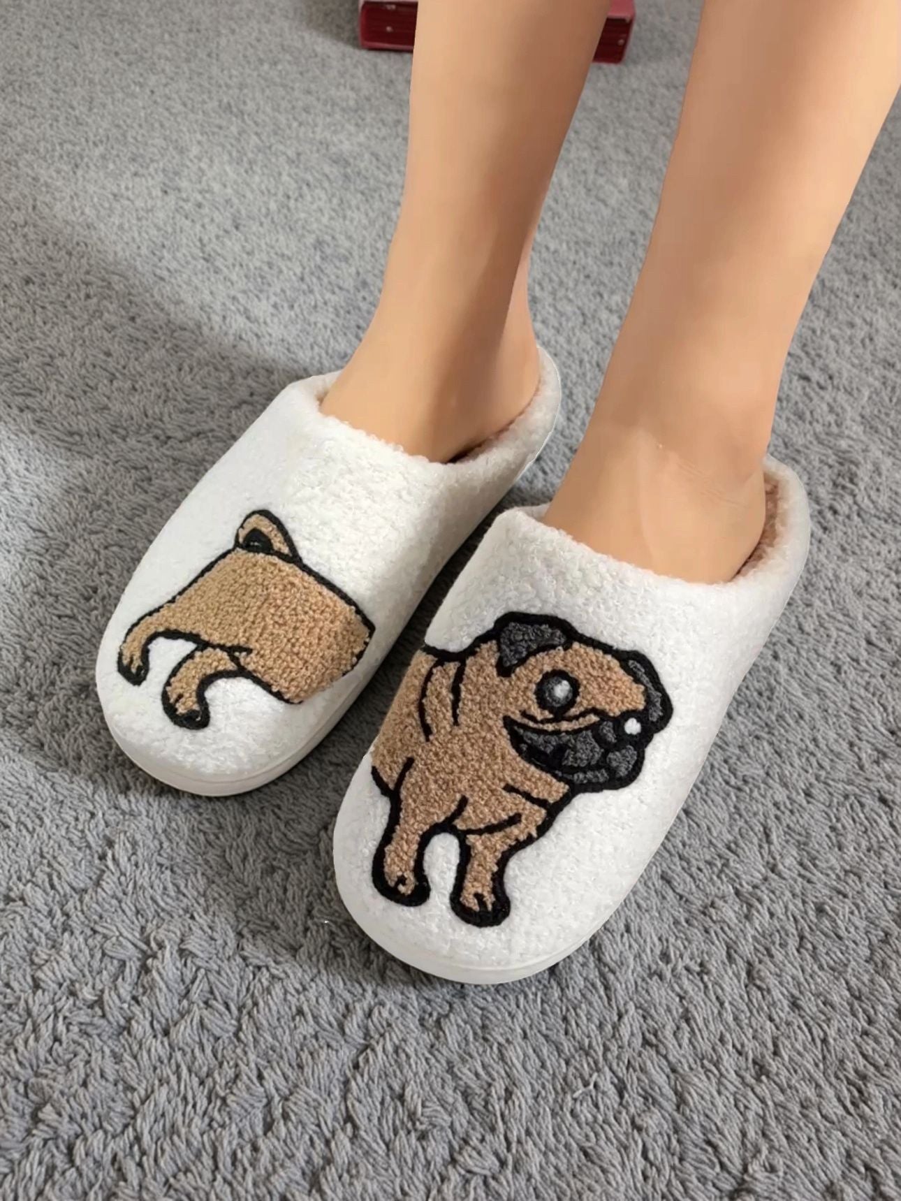 Cross-Border Cartoon Dachshund Closed-Toe Cotton Slippers, Plush Home Slippers for Autumn and Winter, Lightweight Indoor Maternity Slippers