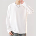 T-shirt épais en coton pour homme, manches longues et coupe ample