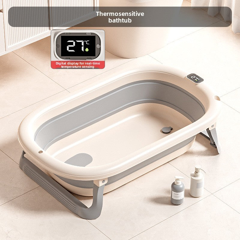 Baignoire Pliable pour Bébé avec Accessoires et Capteur de Température