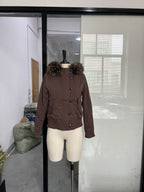 Veste décontractée avec poches et col en fourrure amovible