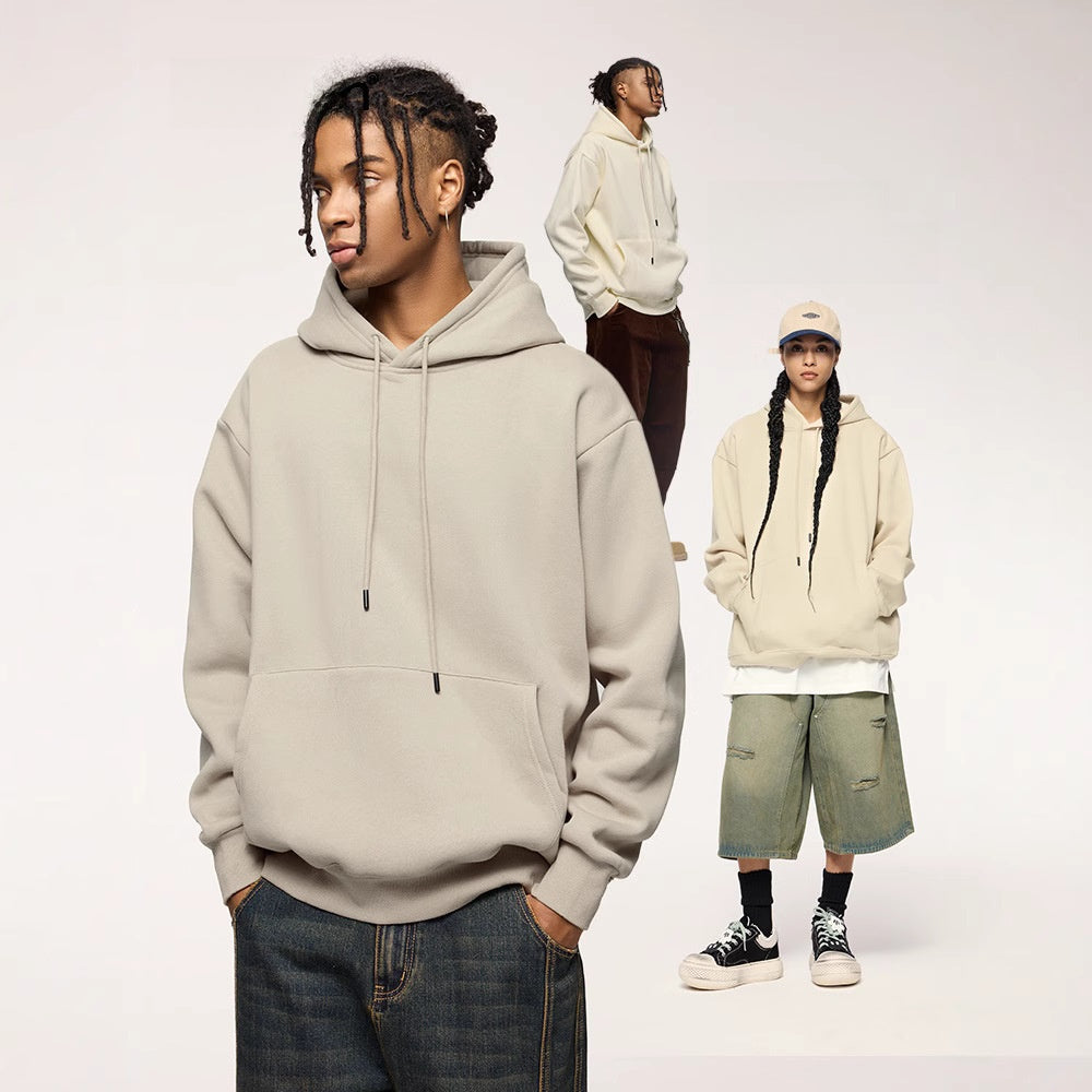 Sweat à capuche épais pour homme, doublure polaire 350 g