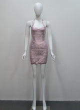 Minivestido Ajustado con Cuello Halter para Mujer - vista 4