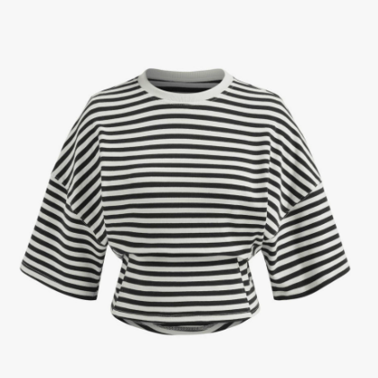 Summer New Round Neck Striped T-shirt Top