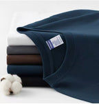 T-shirt épais en coton pour homme, manches longues et coupe ample