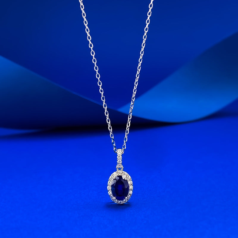 Adjustable S925 Silver Oval Pendant Necklace