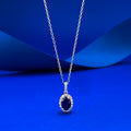 Adjustable S925 Silver Oval Pendant Necklace