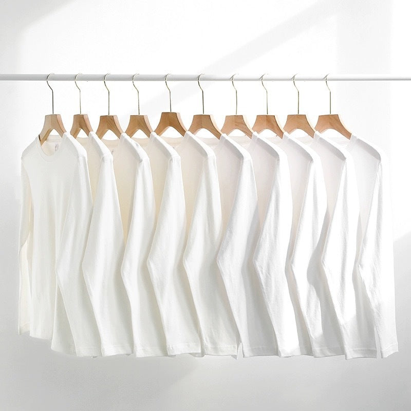T-shirt épais en coton pour homme, manches longues et coupe ample