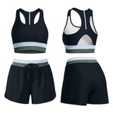 Womens Two-Piece Swimsuit Color Block Sportswear