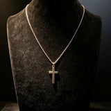 Collar Minimalista con Cruz de Acero de Titanio - vista 3