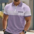 Polo pour homme avec impression 3D et fermeture au niveau du col