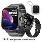 Montre connectée 2 en 1 avec écouteurs Bluetooth et suivi de la santé