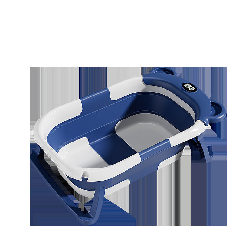 Baignoire pliante pour bébé avec capteur de température et tapis