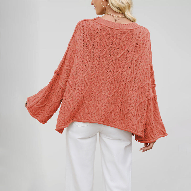 Womens Round Neck Knit Sweater