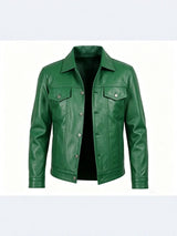 Chaqueta de Cuero Sintético con Solapa para Hombre - vista 6