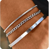 Set de Pulseras Geométricas de Acero Inoxidable - vista 6