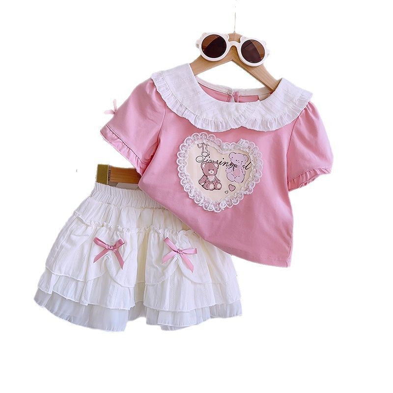 Conjunto de Verano para Niña con Mangas Abullonadas y Falda | Imagen 5 | My Store Plus