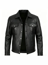 Chaqueta de Cuero Sintético con Solapa para Hombre - vista 5