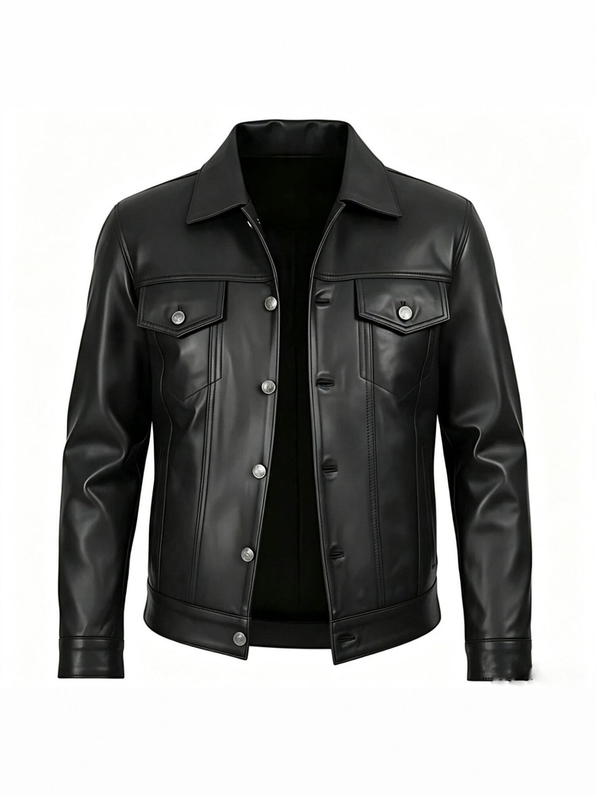 Chaqueta de Cuero Sintético con Solapa para Hombre - vista 5