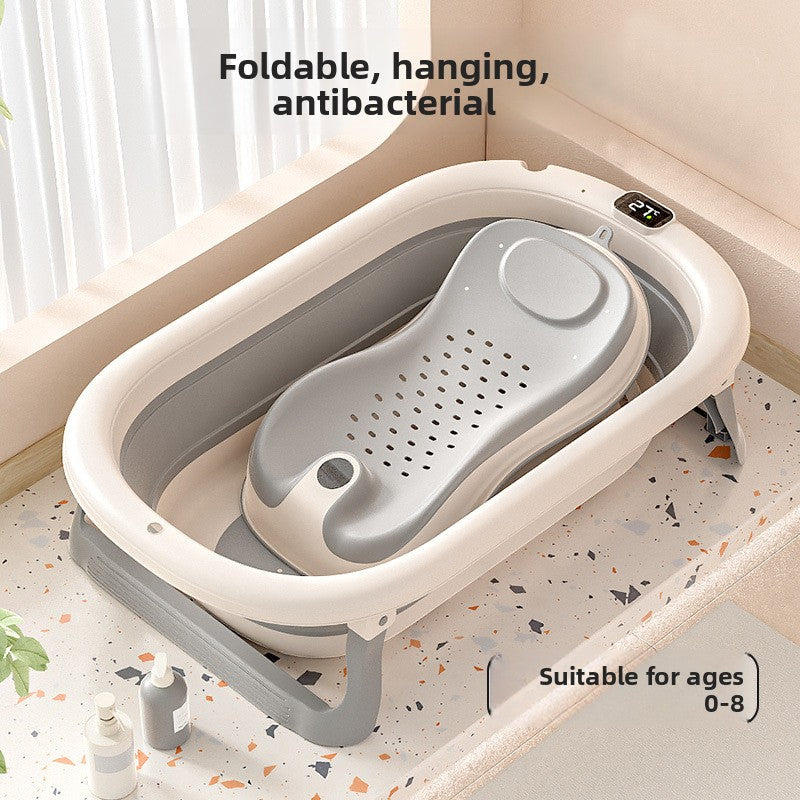 Baignoire Pliable pour Bébé avec Accessoires et Capteur de Température