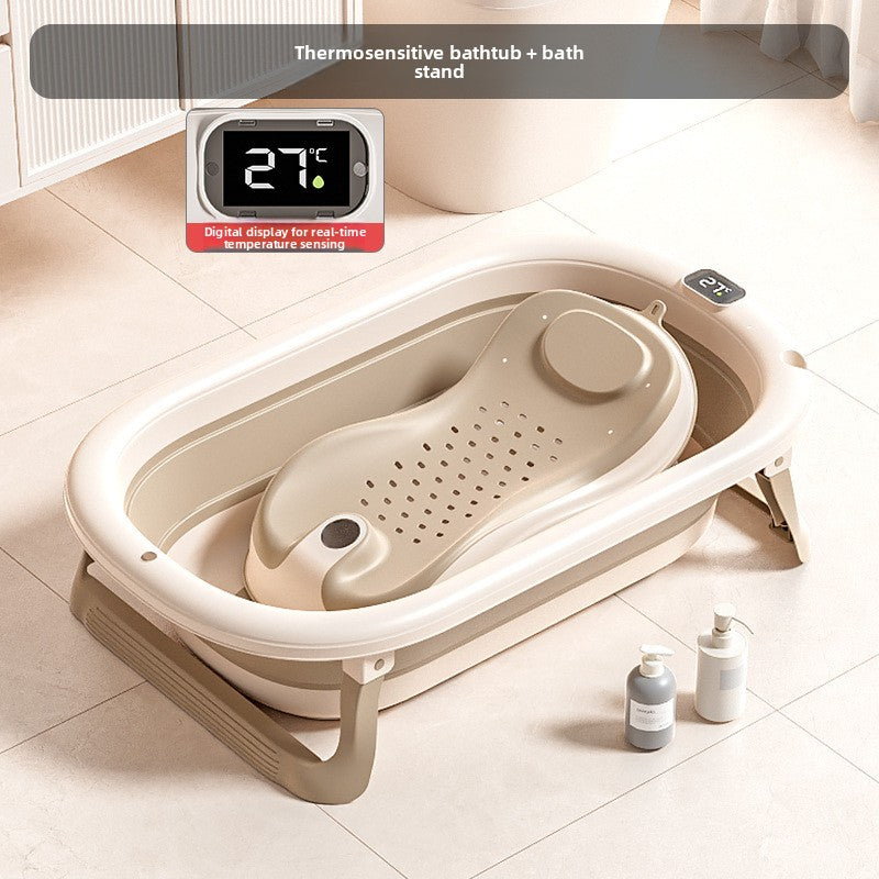 Baignoire Pliable pour Bébé avec Accessoires et Capteur de Température