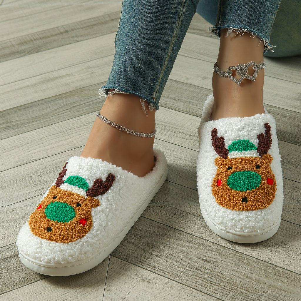 Cross-Border Cartoon Dachshund Closed-Toe Cotton Slippers, Plush Home Slippers for Autumn and Winter, Lightweight Indoor Maternity Slippers