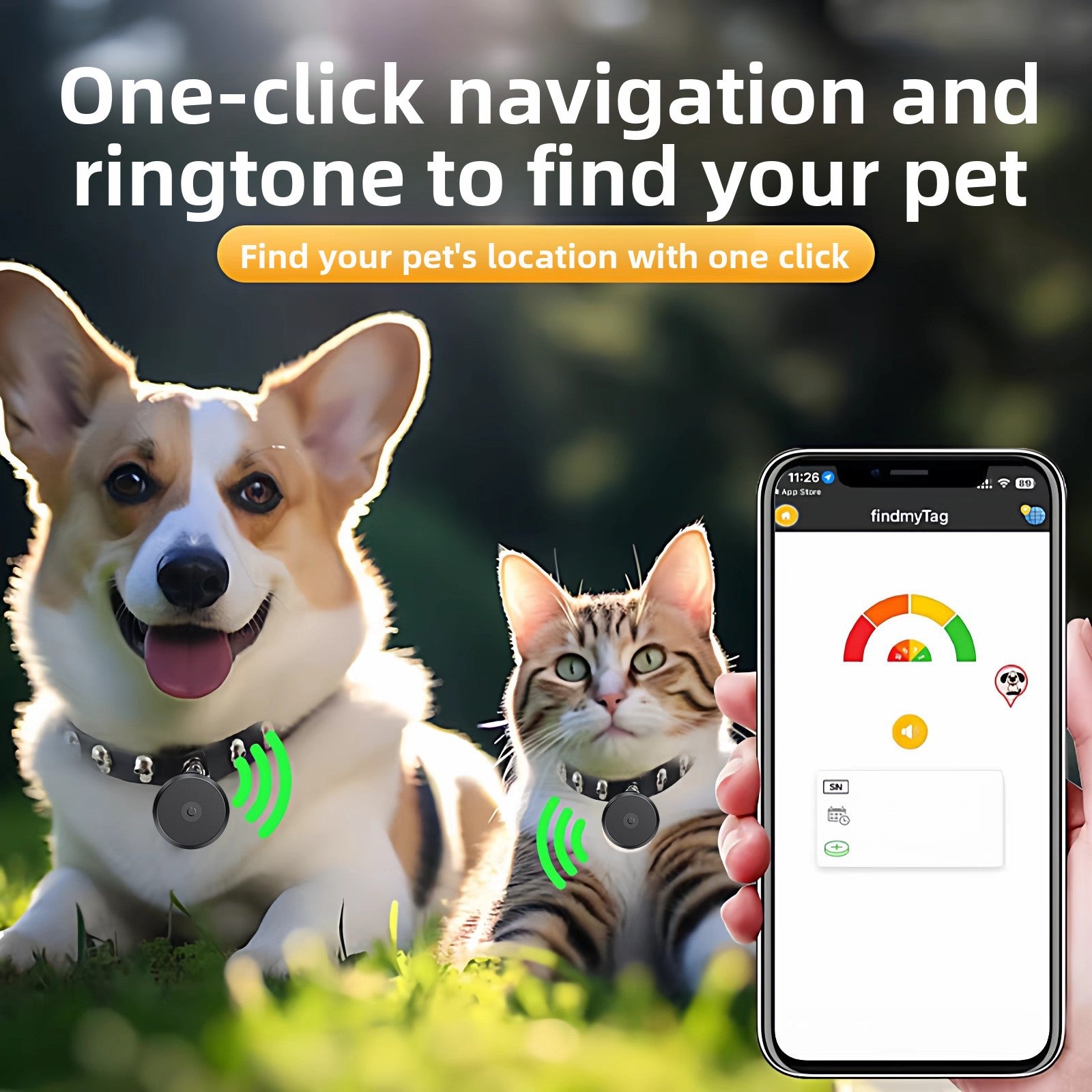 Localisateur GPS étanche pour chiens et chats compatible avec iPhone