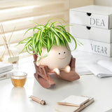 Smiling Face Rocking Chair Flowerpot