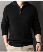 Pull en maille pour homme à col roulé et manches longues