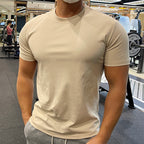 T-shirt Muscle Fit en coton pour homme Tailles S à 5XL