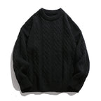 Pull homme col rond en maille torsadée