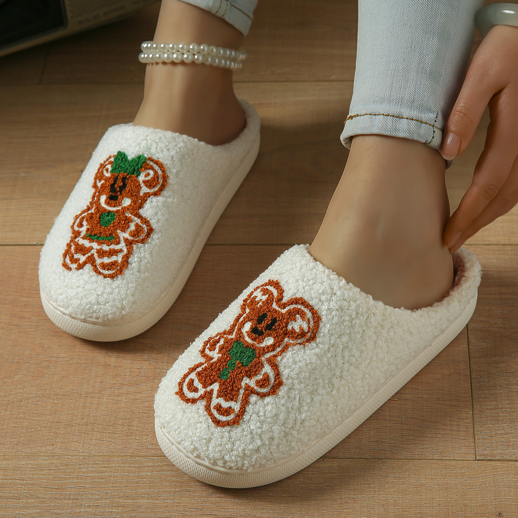 Cross-Border Cartoon Dachshund Closed-Toe Cotton Slippers, Plush Home Slippers for Autumn and Winter, Lightweight Indoor Maternity Slippers