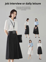 Womens Formal A-Line Mid-Length Skirt