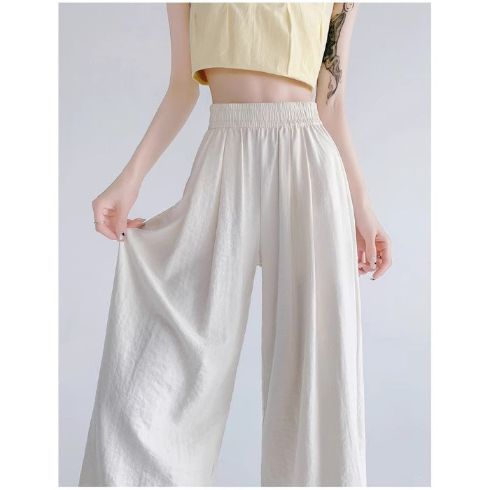 Pantalon Palazzo Taille Haute Femme Coupe Large