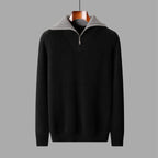 Pull en laine à col roulé convertible pour homme
