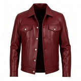 Chaqueta de Cuero Sintético con Solapa para Hombre - vista 2