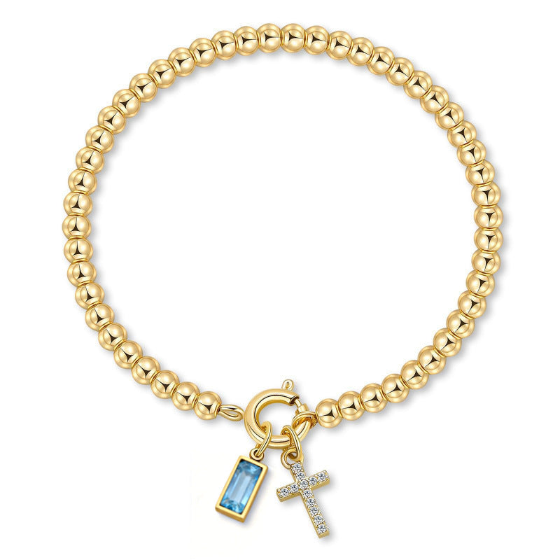 Pulsera Elástica Geométrica con Piedra de Nacimiento - vista 4