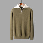Pull en laine à col roulé convertible pour homme