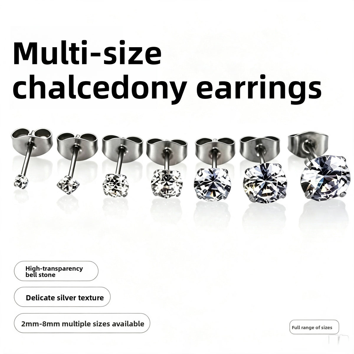 Aretes de Acero Inoxidable con Circonia Antialérgicos