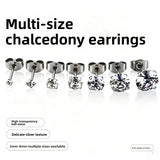 Aretes de Acero Inoxidable con Circonia Antialérgicos