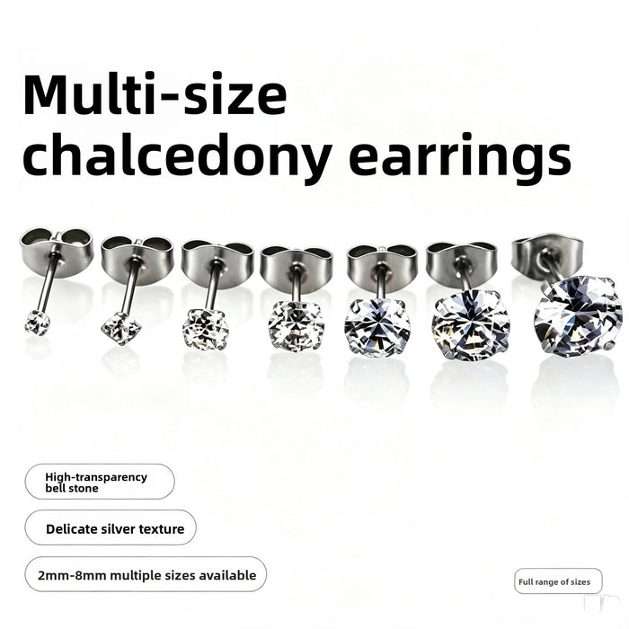 Aretes de Acero Inoxidable con Circonia Antialérgicos