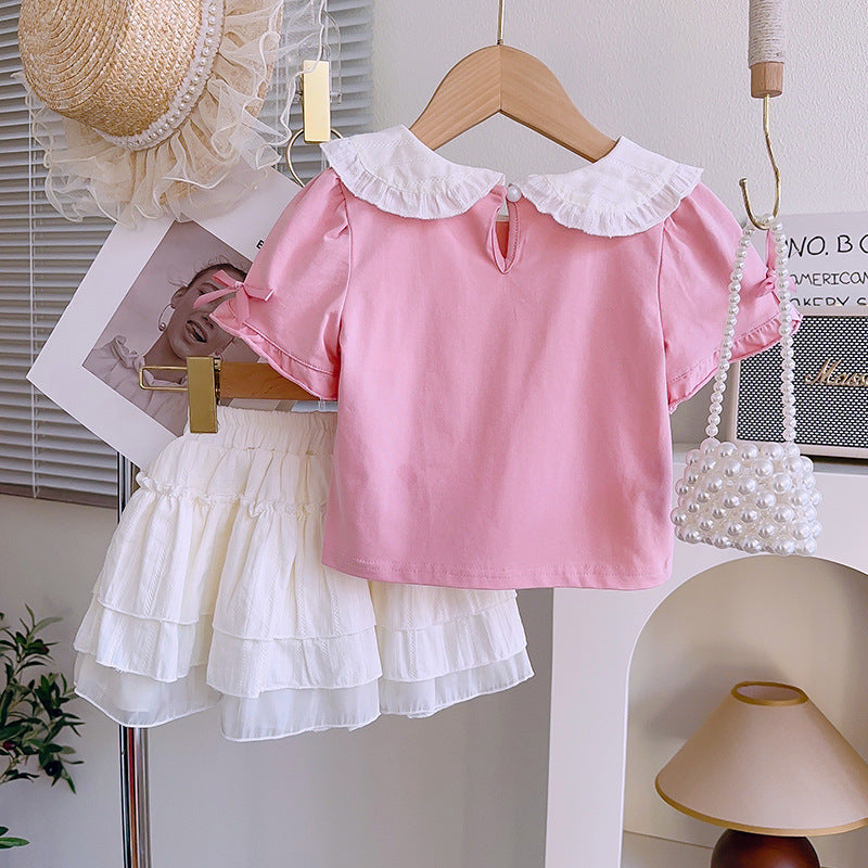 Conjunto de Verano para Niña con Mangas Abullonadas y Falda | Imagen 3 | My Store Plus