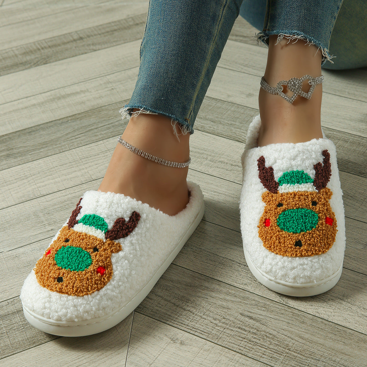 Cross-Border Cartoon Dachshund Closed-Toe Cotton Slippers, Plush Home Slippers for Autumn and Winter, Lightweight Indoor Maternity Slippers