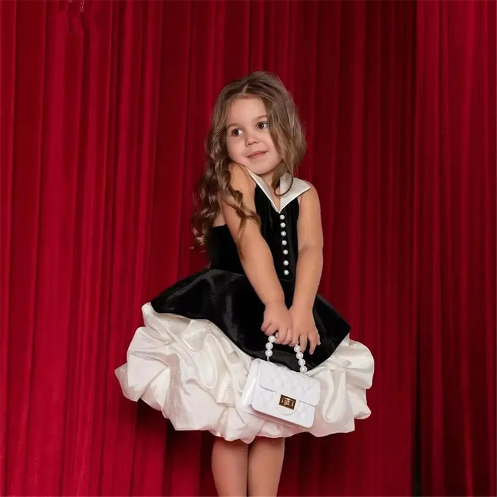 Vestido Formal Negro de Princesa para Niña con Cuello Halter | Imagen 2 | My Store Plus