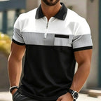 Polo pour homme avec impression 3D et fermeture au niveau du col