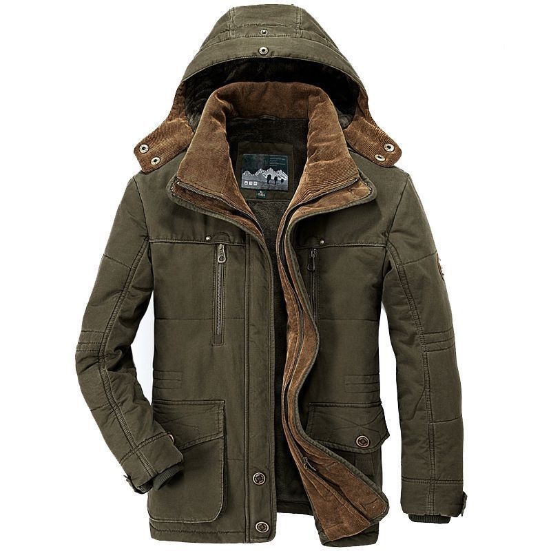 Veste en coton doublée polaire pour homme avec col amovible