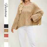 Womens Round Neck Knit Sweater